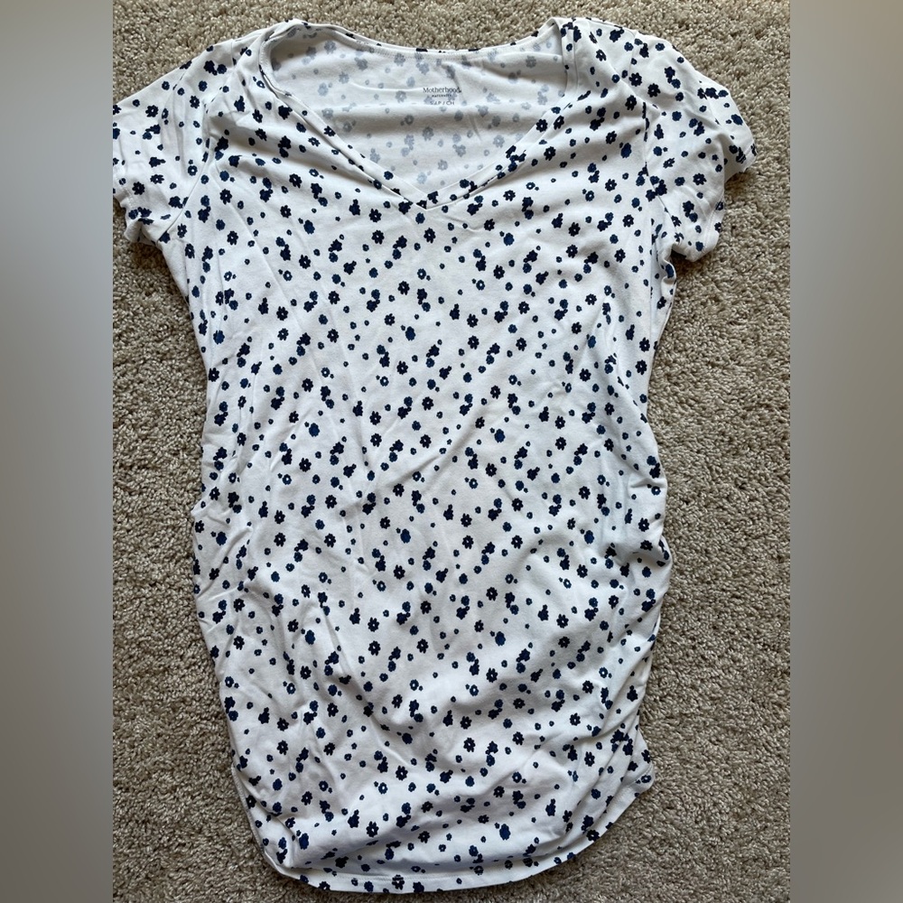 Floral Print V-Neck Maternity Top